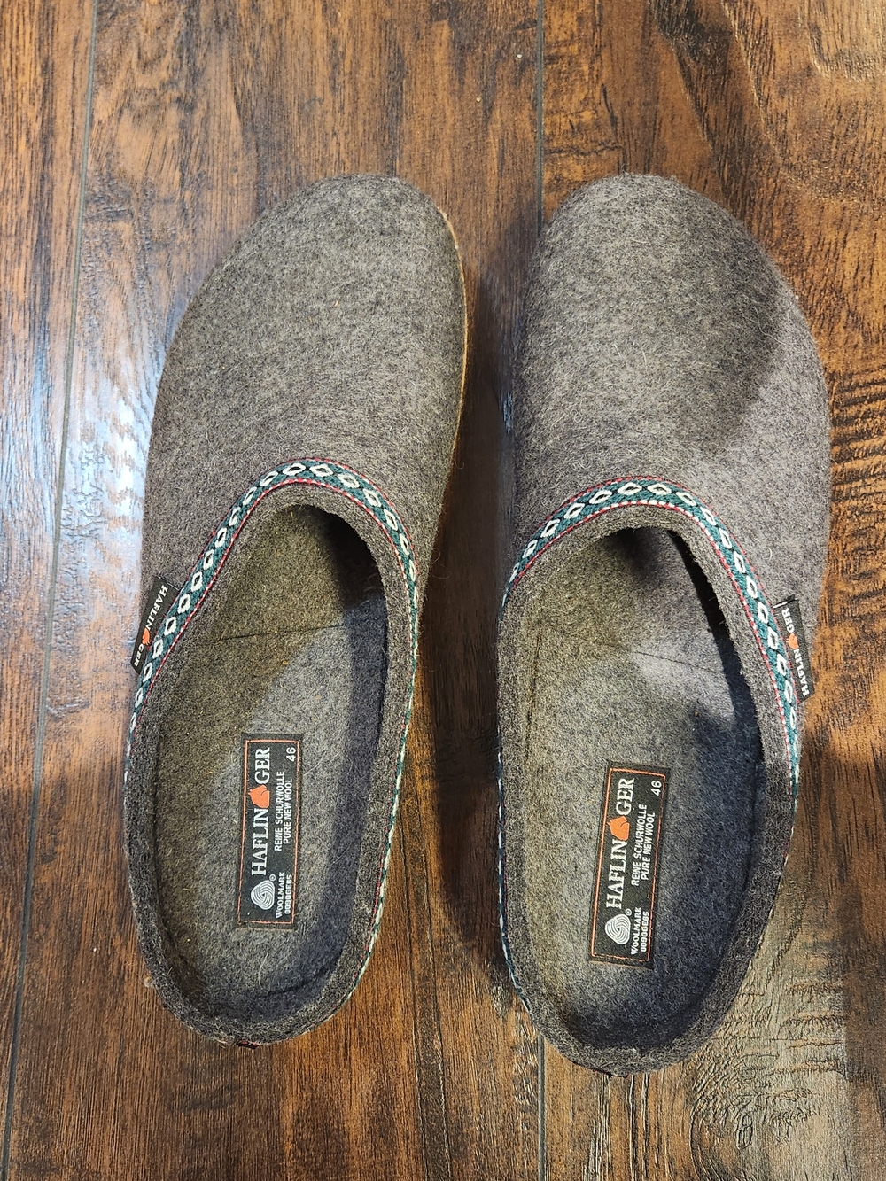 Haflinger Grizzy Wool Felt Clogs In Size 46 Gray